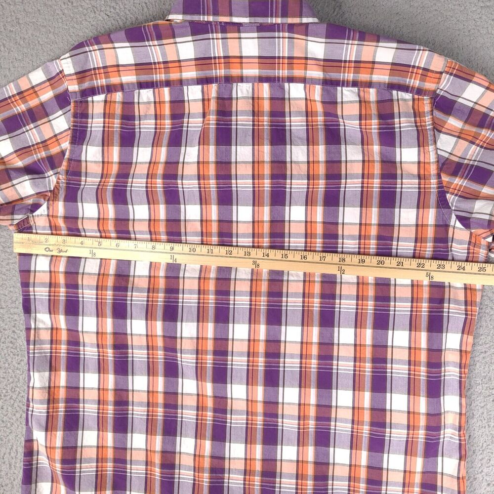 Banana Republic Shirt Mens XL Colorful Plaid Short Sleeve Button Down Soft Wash - Picture 10 of 13